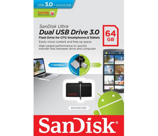 Sandisk 64GB Ultra Dual (USB 3.0) 130MB/s - 242033 - zdjęcie 2